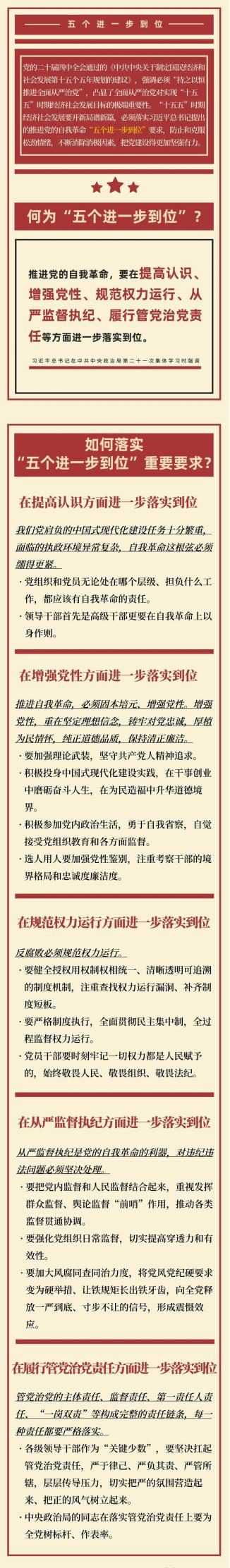 何為“五個(gè)進(jìn)一步到位”？